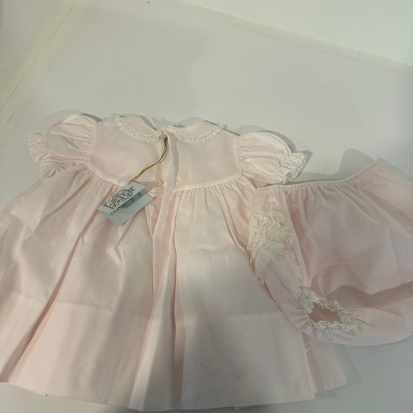 COPY - Pink Lace Trim Baby Dress Set - Picture 5 of 7